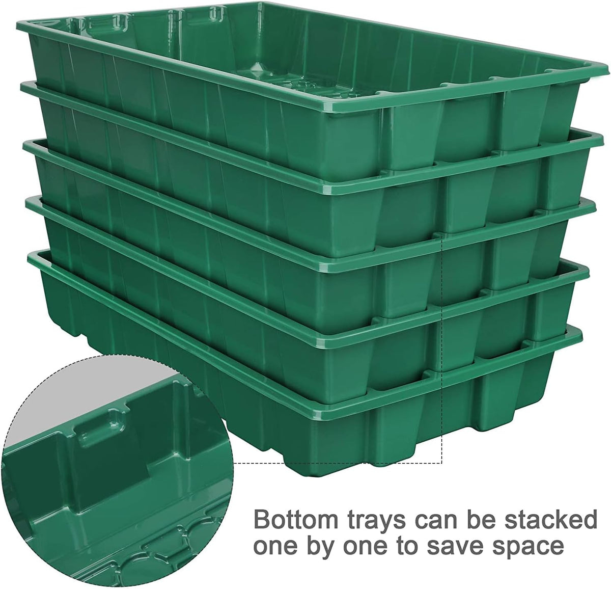 MIXC 5 Pack Seed Starter Tray, 200Cell Mini Propagator Greenhouse Grow Kit