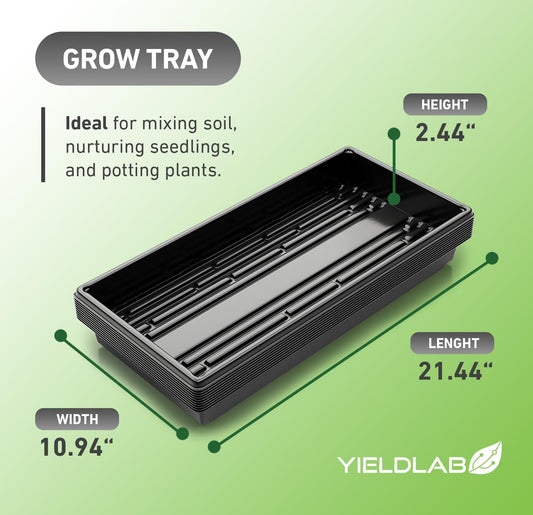 10x20 Inch Black Plastic 10 Pack Plant Propagation Tray No Holes