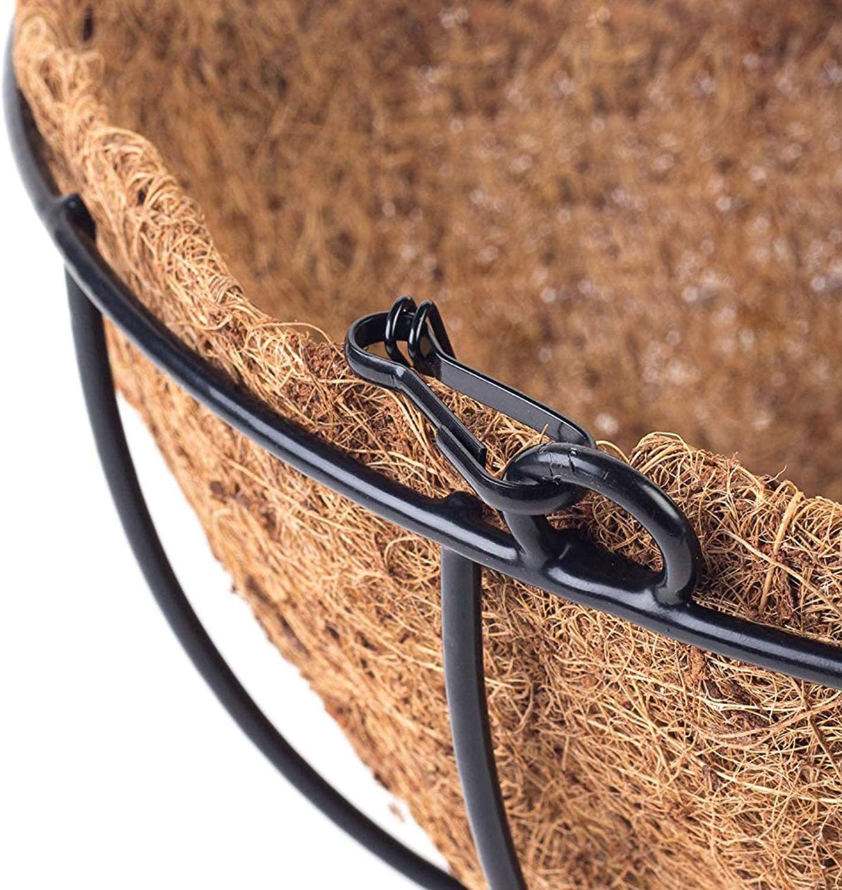 Tosnail 3 Pack 10" Metal Hanging Flower Pots Hanging Planters Plant Basket with Coco Fiber Liners
