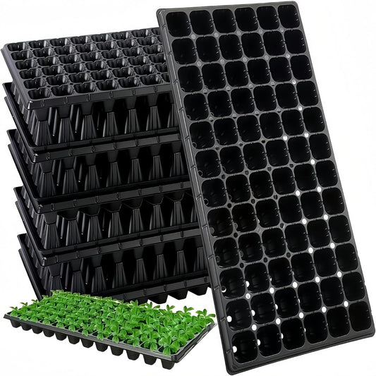 A Set of 24 Seedling Trays, 72-Cell Thickened 1020-cell Seedling Trays, are Reusable and Suitable for Plant Germination, Propagation, Indoor greenhouses, and Gardening Supplies.