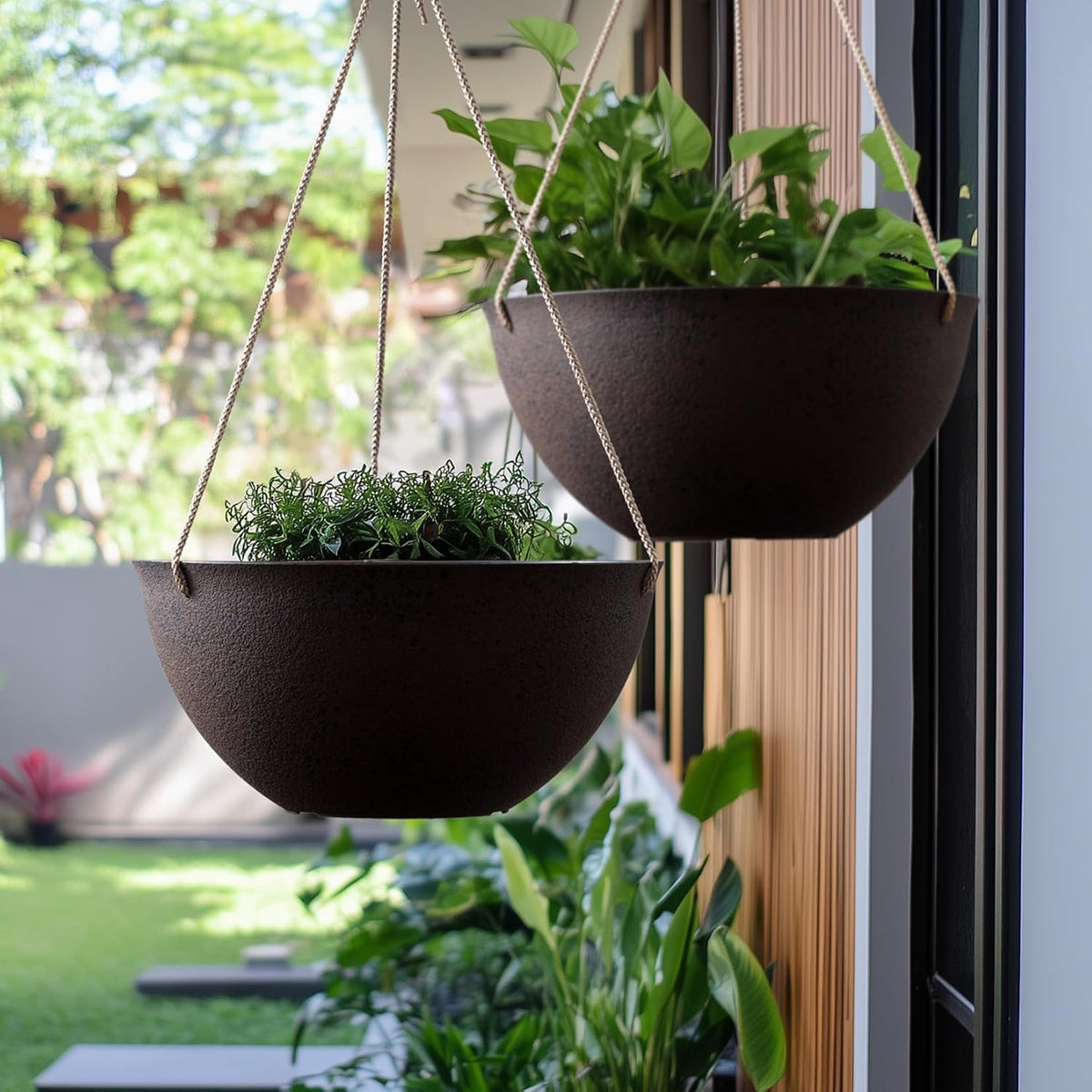 LA JOLIE MUSE Hanging Planter Baskets for Outdoor Plants, Set of 2, 13 Inch