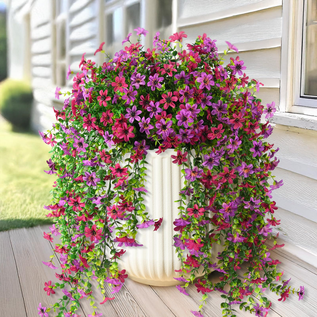 Artificial Fall Flowers for Decoration Fake Hanging Flowers Outdoors Decor