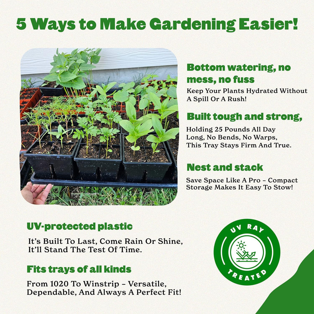 Epic Gardening 1020 Bottom Tray - Bottom-Watering Propagation Tray