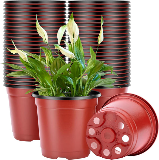 VIVOSUN 50 Pcs 6 in Plastic Plant Nursery Pots, Seed Starting Pots