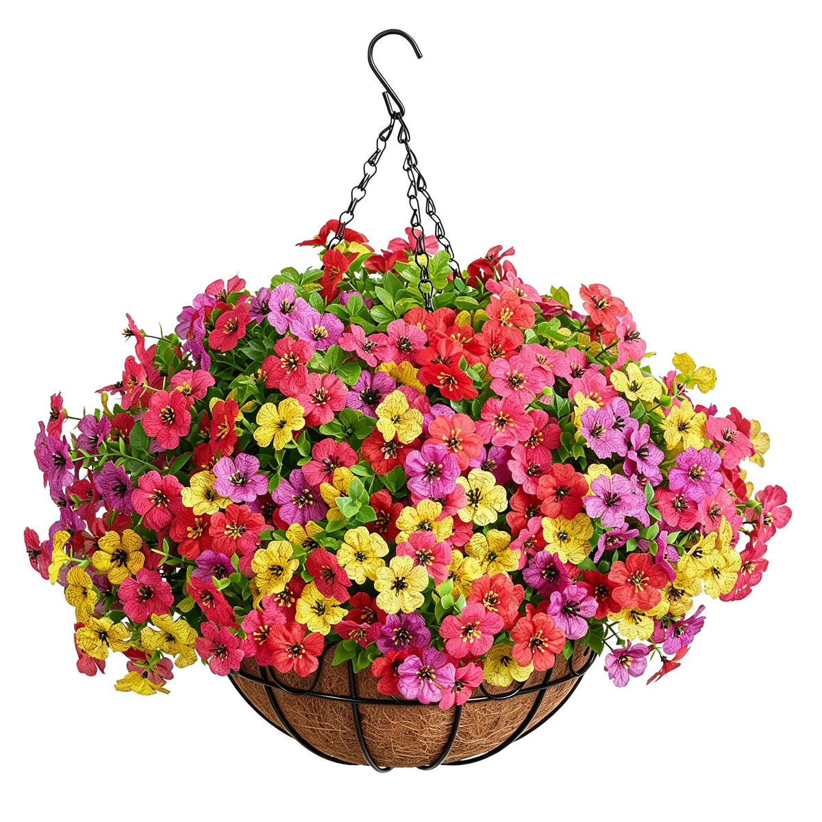 InnoGear Artificial Hanging Flowers for Outdoors Fake Plants Baskets 4 Hues