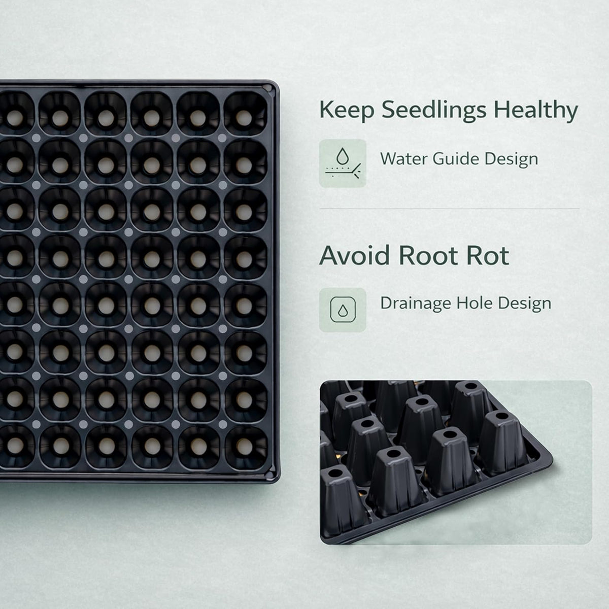 Gardzen 10 Pack 128 Cell Seed Starter Trays