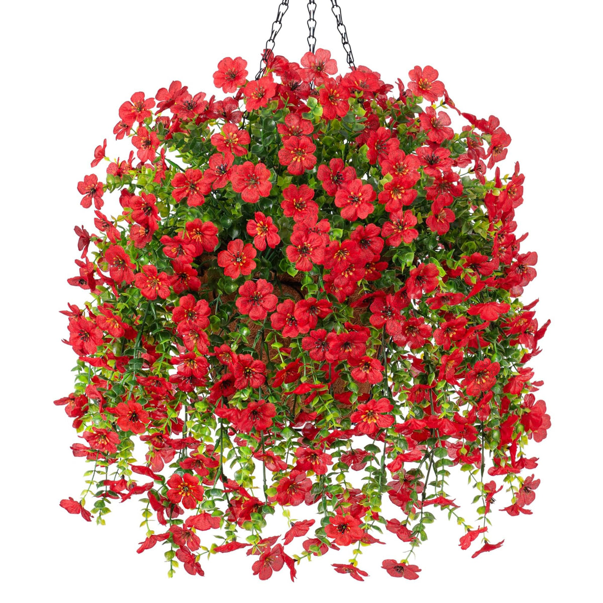Ammyoo Artificial Hanging Flower with Basket for Fall Garden Decor