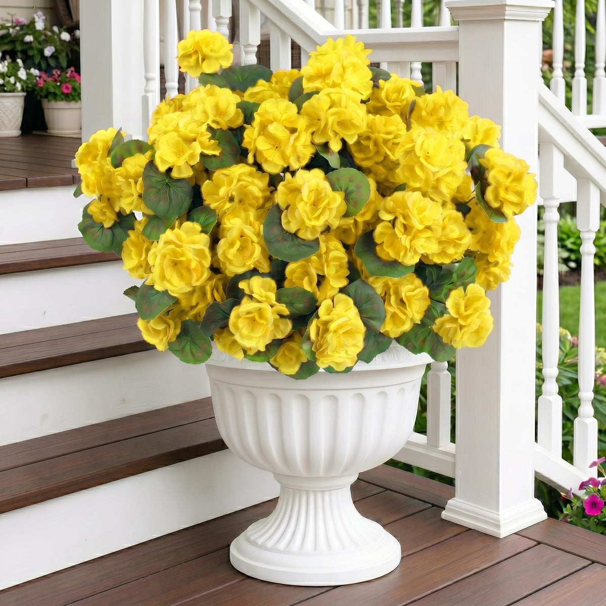 2 Set Artificial Outdoor Fall Flowers with Hanging Baskets