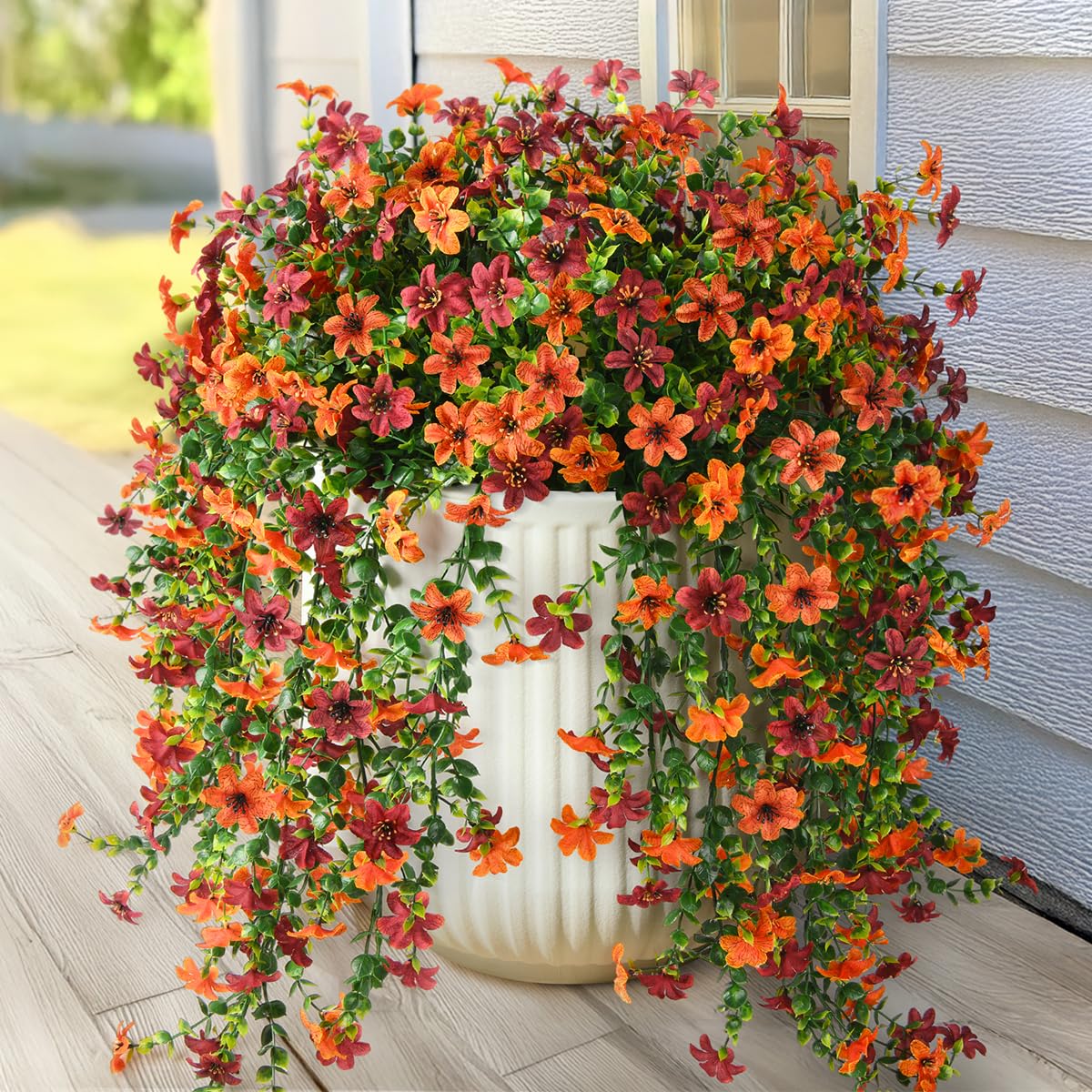 Artificial Fall Flowers for Decoration Fake Hanging Flowers Outdoors Decor