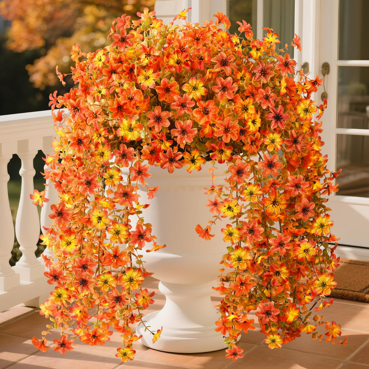 Artificial Fall Flowers for Decoration Fake Hanging Flowers Outdoors Decor