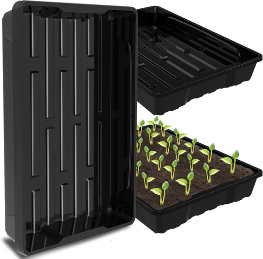 Gardzen 10 Pack Seed Trays Reusable Plant Grow Trays No Drain Holes