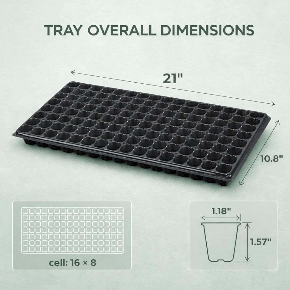 Gardzen 10 Pack 128 Cell Seed Starter Trays