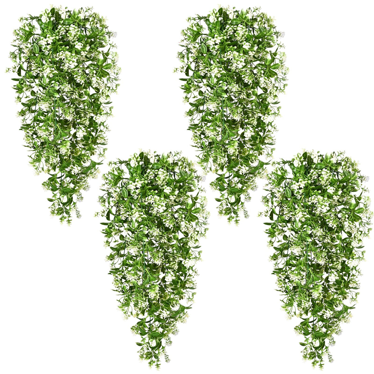 Waipfaru 4Pcs Fake Hanging Plants 2.7FT Fake Plants Fake Vines Greenery