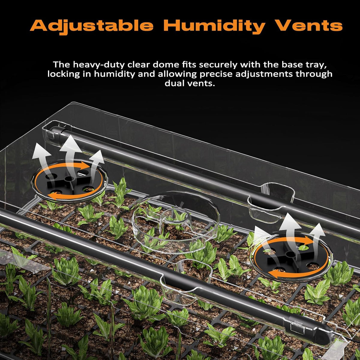 Patigrow 60-Cell Self-Watering Seed Starter Tray with Grow Light, Seed Starter Kit with 4.07” Humidity Dome, Indoor Seedling Starter Tray, Seed Starting Trays for Plant Germination, Seeds Growing