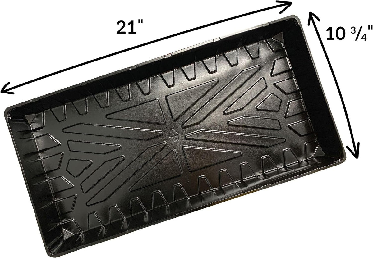 Jiffy Plant Germination Tray - Watertight, Lightweight - 10.75 x 21 in, 2 in Tall - 10-Pack - Plastic