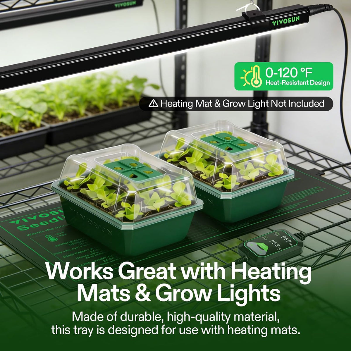 VIVOSUN 6-Pack Seed Starter Trays, 72-Cell Starter Kit with Humidity Dome
