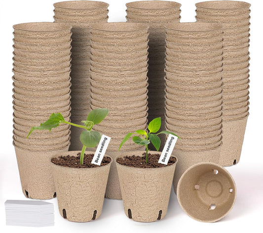JNYONG 120 Packs 3.15 Inch Peat Pots,Garden Germination Nursery Pots