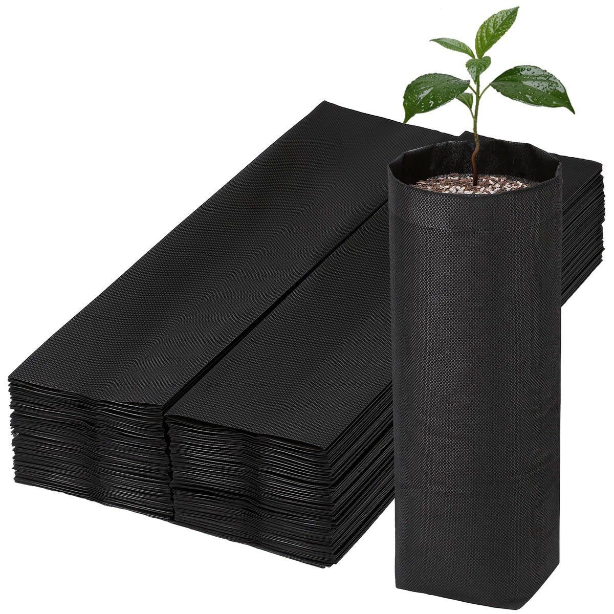 100pcs Nursery Bags for Plants - 7.87x13.77 inches Breathable Plant Grow Bags, Fabric Grow Seedling Pots for Vegetable, Fruit, Flower