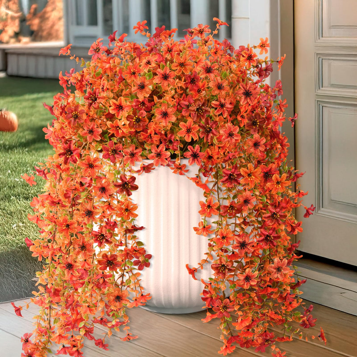Artificial Fall Flowers for Decoration Fake Hanging Flowers Outdoors Decor