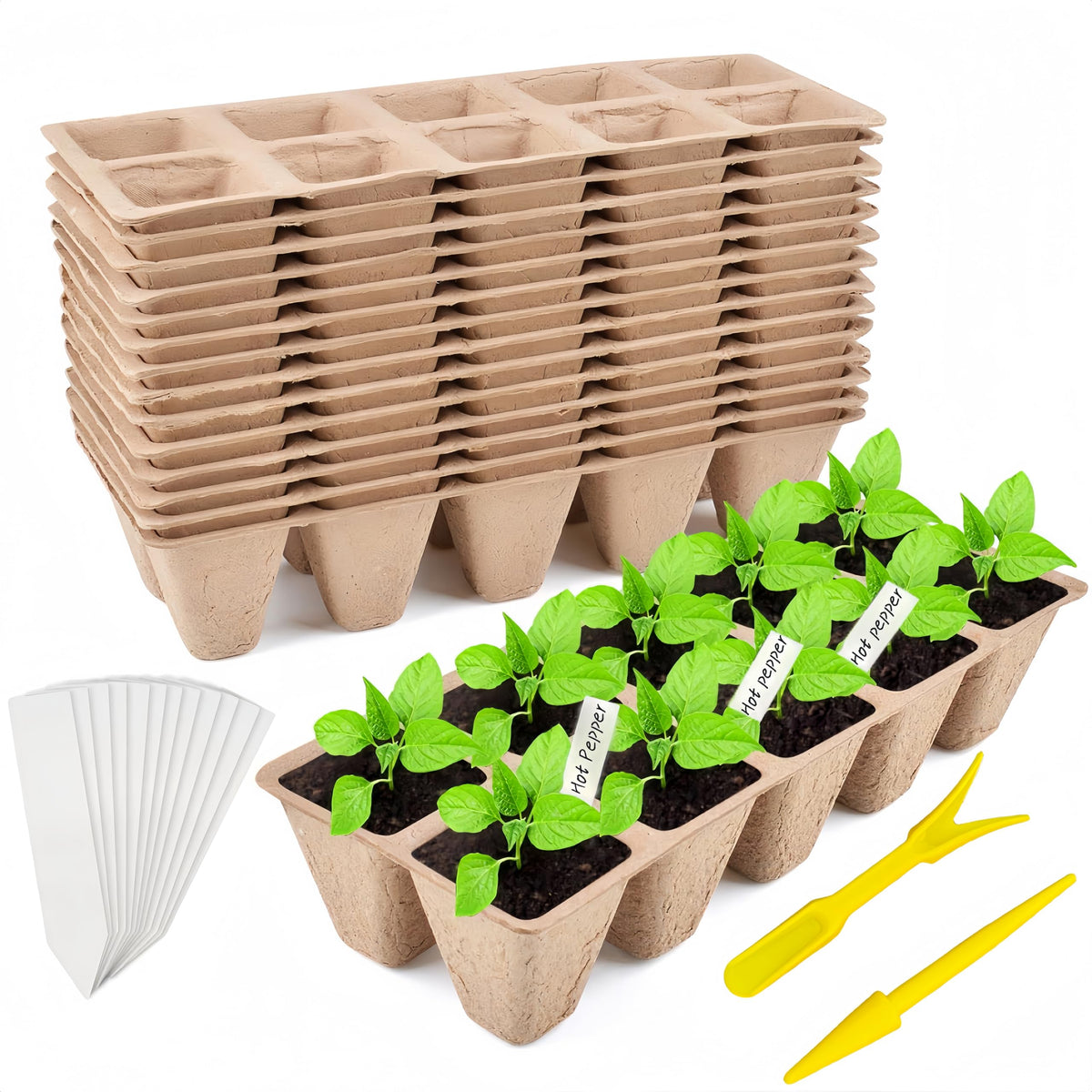 240 Cells Seed Starter Tray, 24 Pack Seed Starter Kit