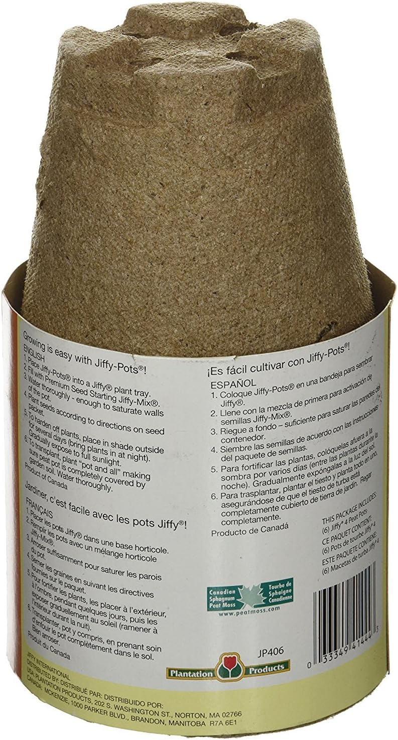 Jiffy Pots 4" Round (12 Pack)