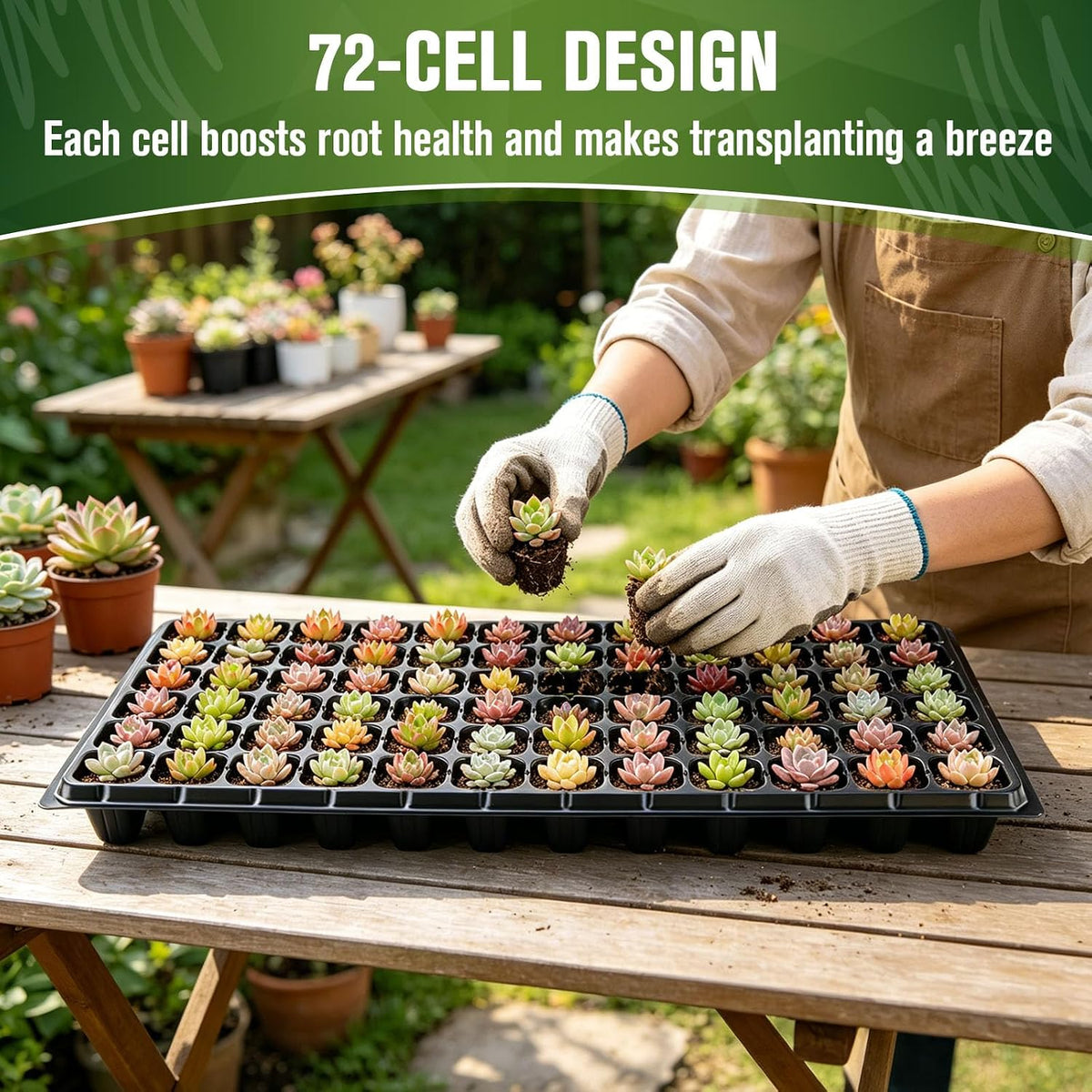 20 Pack Seed Starter Trays Heavy Duty Plastic Seedling Trays kit