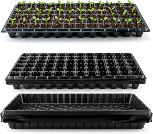 20 Pack Seed Starter Trays Heavy Duty Plastic Seedling Trays kit