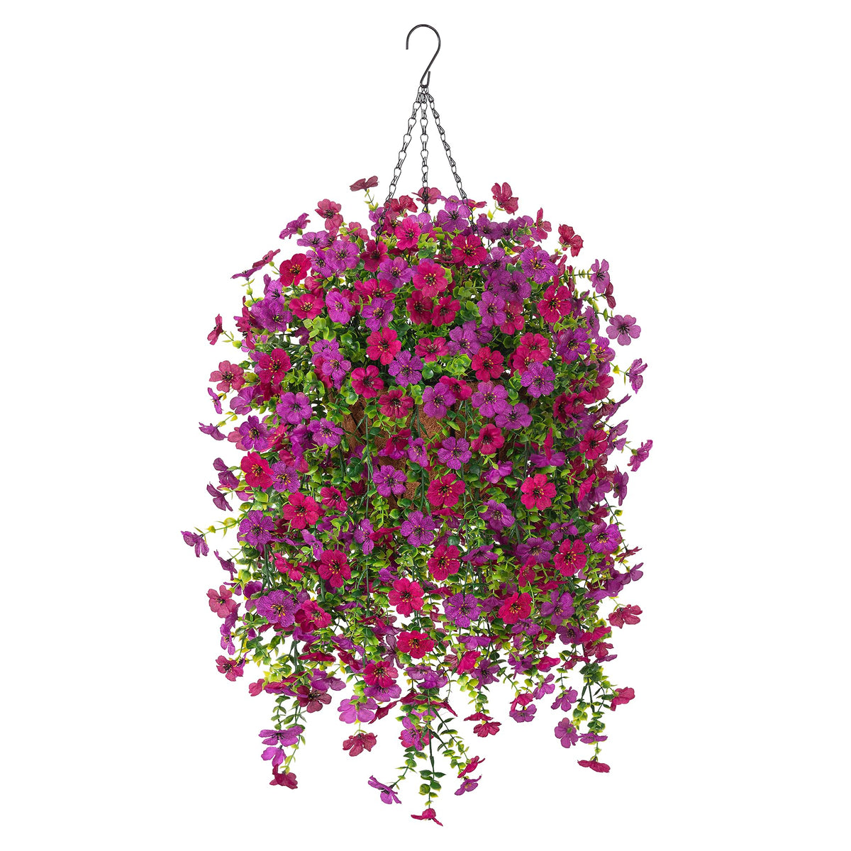 Ammyoo Artificial Hanging Flower with Basket for Fall Garden Decor