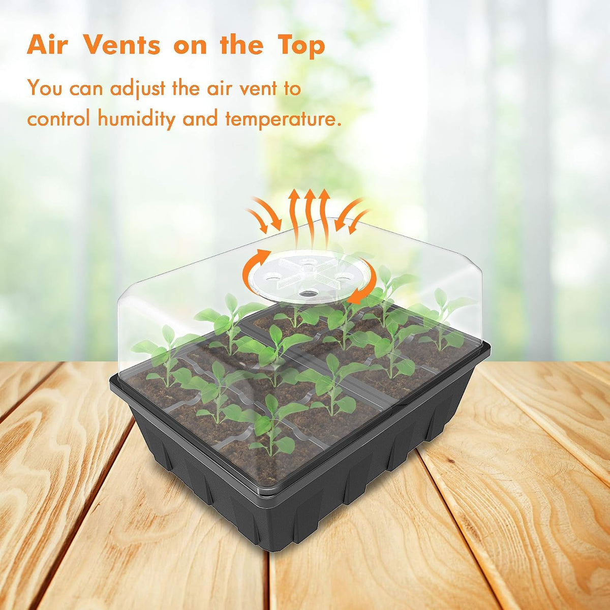 Gardzen 20 Pack Seed Starter Trays with Adjustable Vented Dome 240 Cell Clear