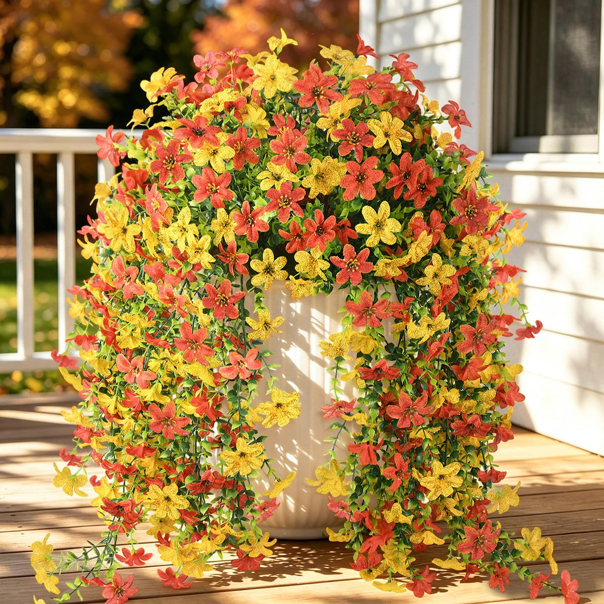 Artificial Fall Flowers for Decoration Fake Hanging Flowers Outdoors Decor