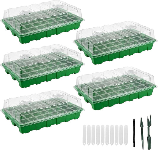 Gardzen 5 Pack 40 Cell BPA Free Seed Starter Tray Kit