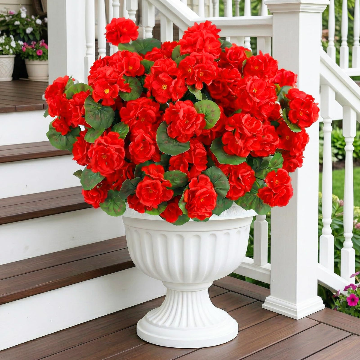 2 Set Artificial Outdoor Fall Flowers with Hanging Baskets