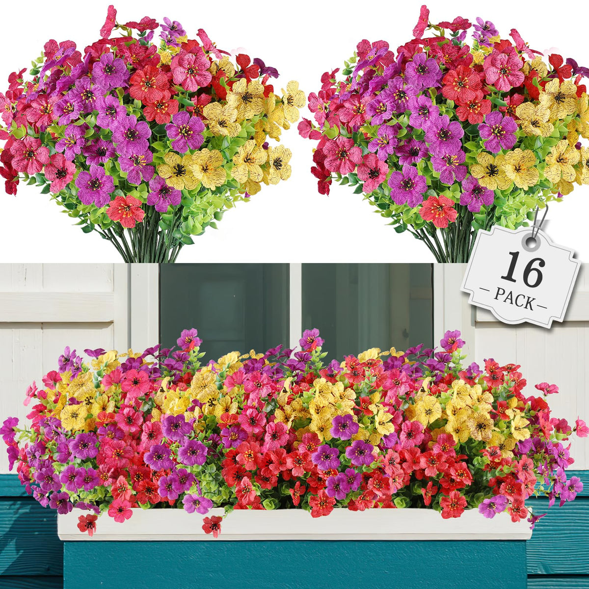 AGIRL Artificial Flowers Outdoor UV Resistant Fake Plant Garden Patio Decor