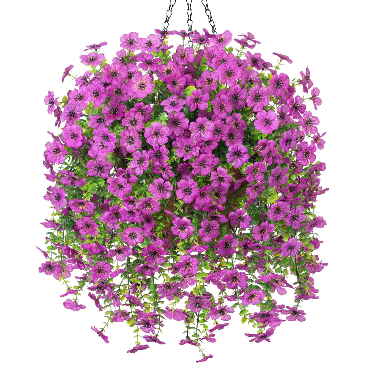 Ammyoo Artificial Hanging Flower with Basket for Fall Garden Decor