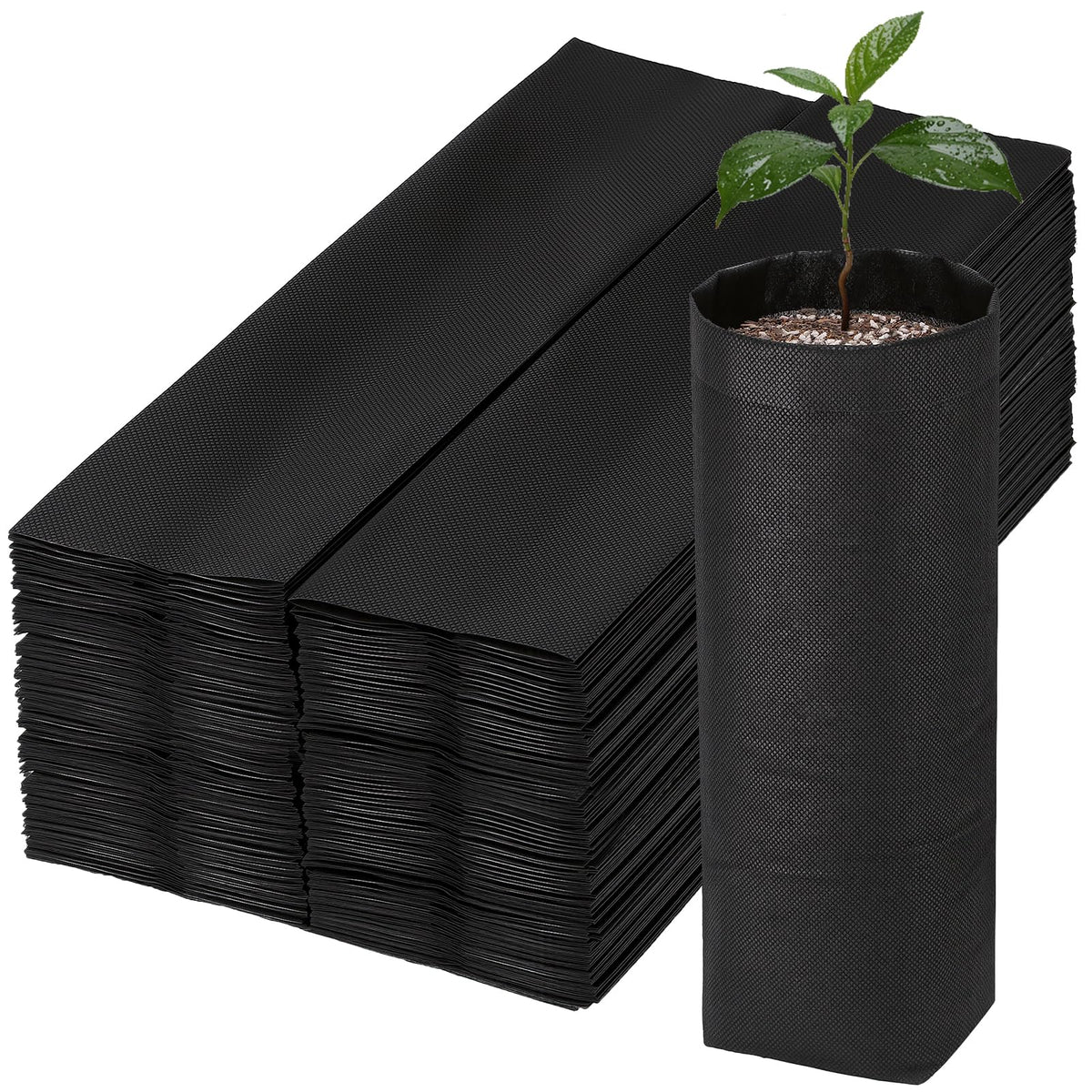 100pcs Nursery Bags for Plants - 7.87x13.77 inches Breathable Plant Grow Bags, Fabric Grow Seedling Pots for Vegetable, Fruit, Flower