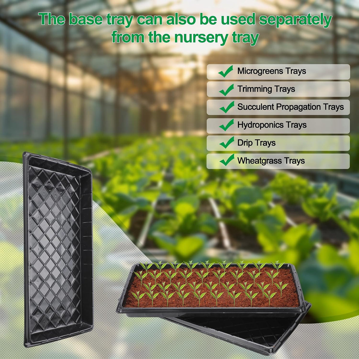 20Pack 72-Cell Seed Starter Trays with Base Tray & Dibber for Gardening.