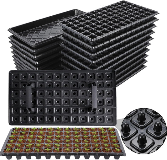 20Pack 72-Cell Seed Starter Trays with Base Tray & Dibber for Gardening.