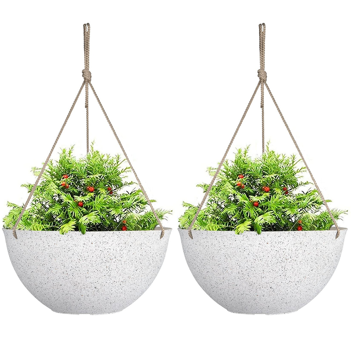 LA JOLIE MUSE Hanging Planter Baskets for Outdoor Plants, Set of 2, 13 Inch