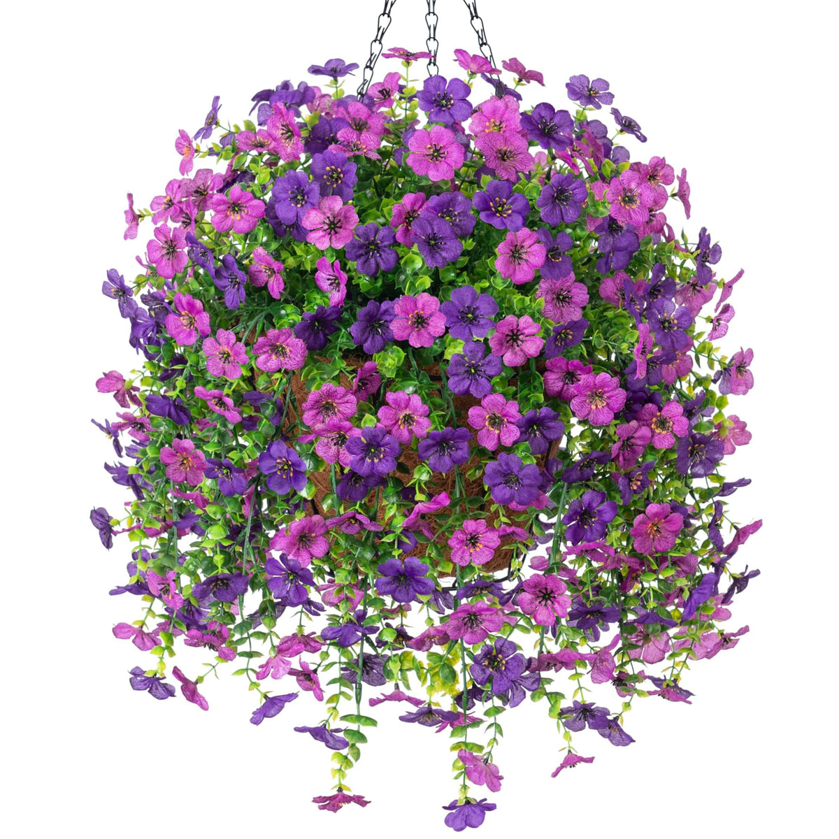 Ammyoo Artificial Hanging Flower with Basket for Fall Garden Decor