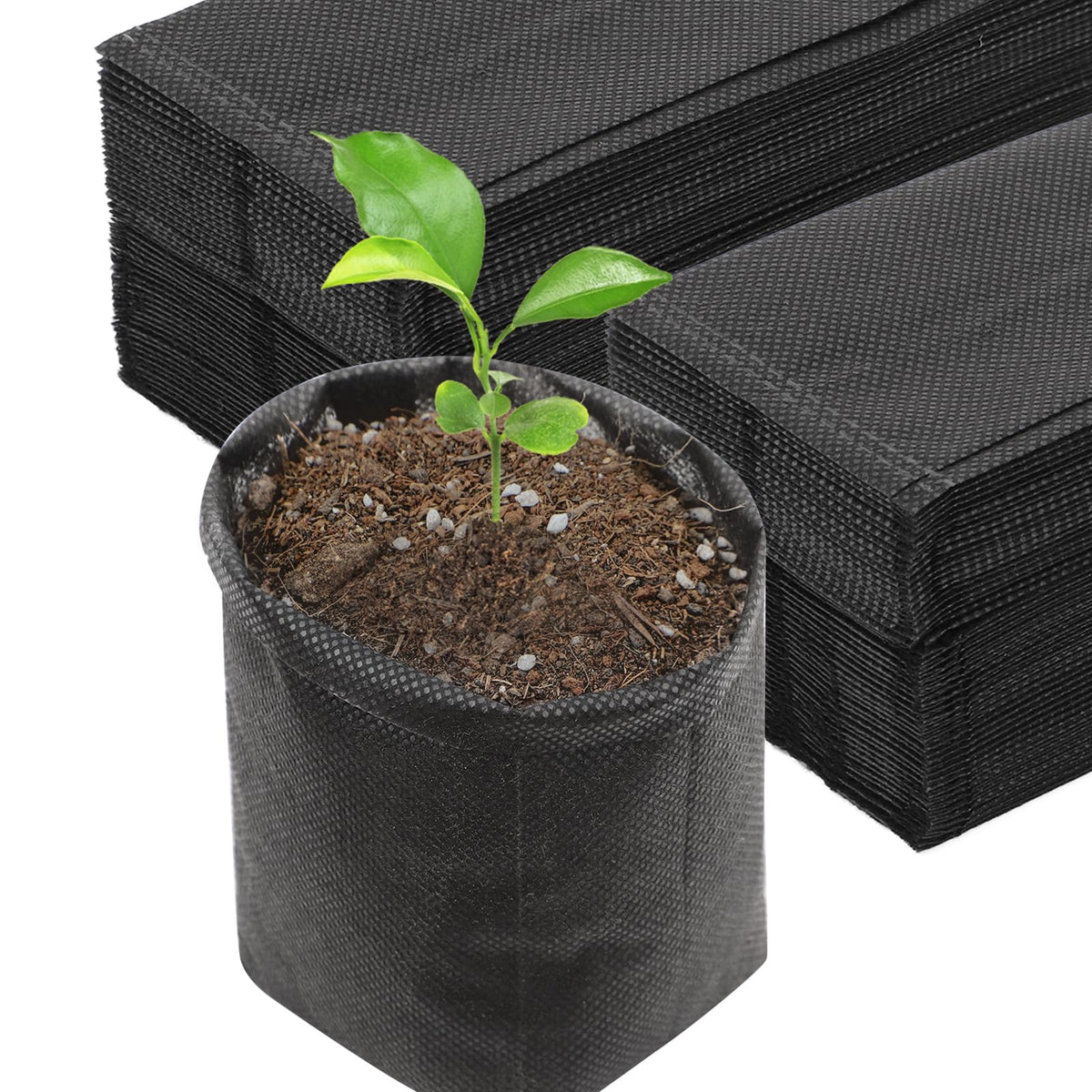 100pcs Nursery Bags for Plants - 7.87x13.77 inches Breathable Plant Grow Bags, Fabric Grow Seedling Pots for Vegetable, Fruit, Flower