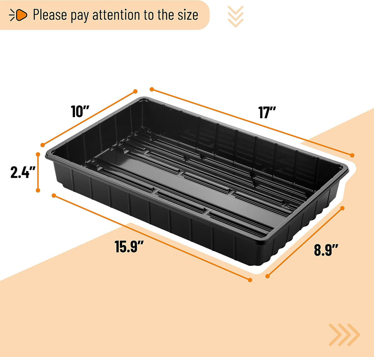 Mr. Pen- Seed Starter Trays, 5 Pack, 17"x10"x2.4"