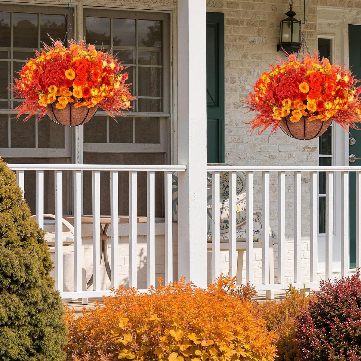 Suncalla 3 Set 20'' Fall Hanging Baskets, Petunias, Lavender, Fern, Color 4