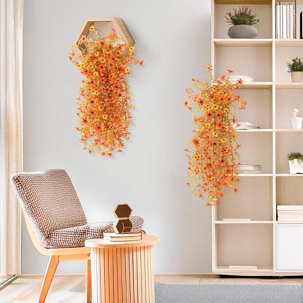 Artificial Fall Flowers for Decoration Fake Hanging Flowers Outdoors Decor