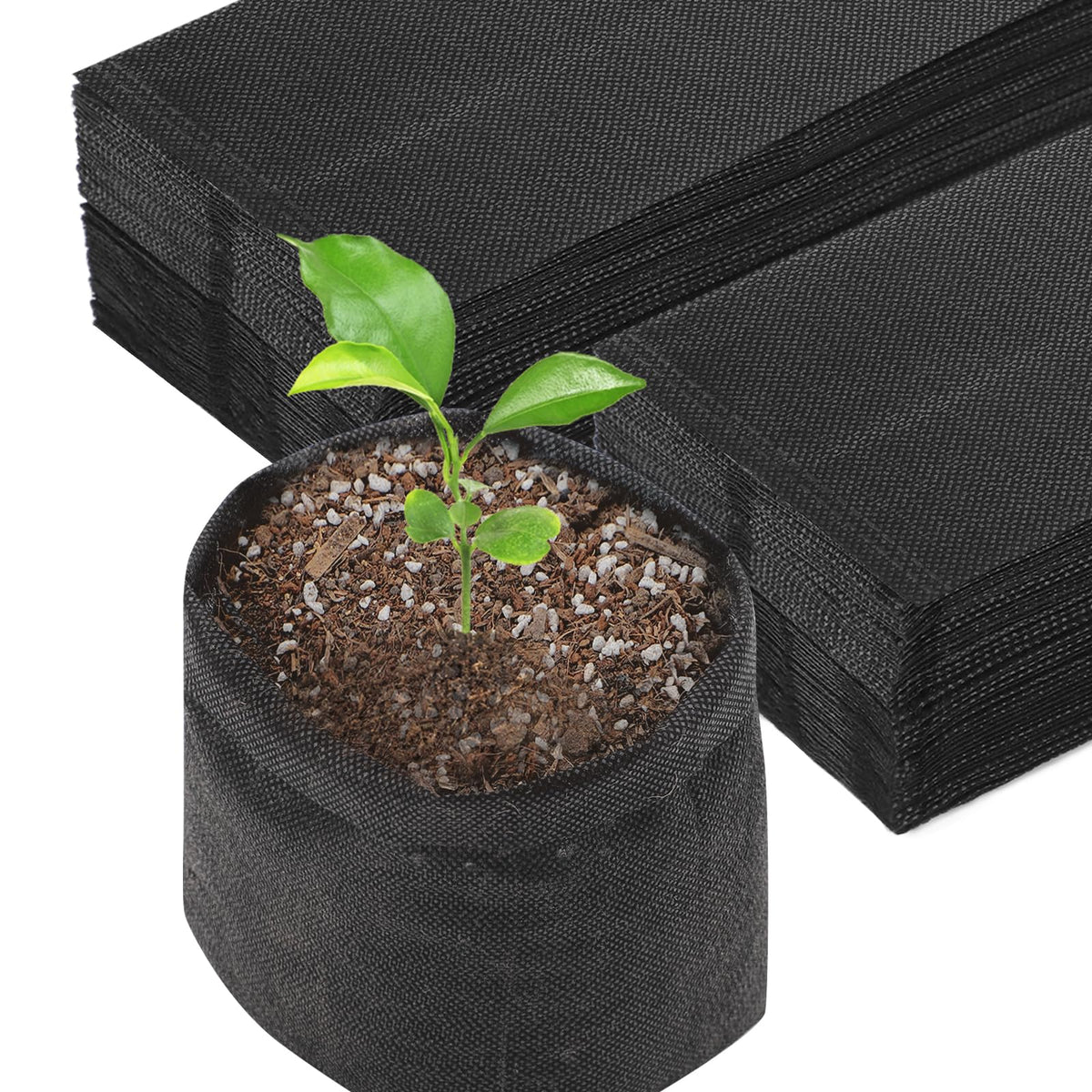 100pcs Nursery Bags for Plants - 7.87x13.77 inches Breathable Plant Grow Bags, Fabric Grow Seedling Pots for Vegetable, Fruit, Flower