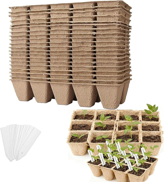 KEILEOHO 200 Cells Seed Starter Tray with 200 Labels, 20 Pack