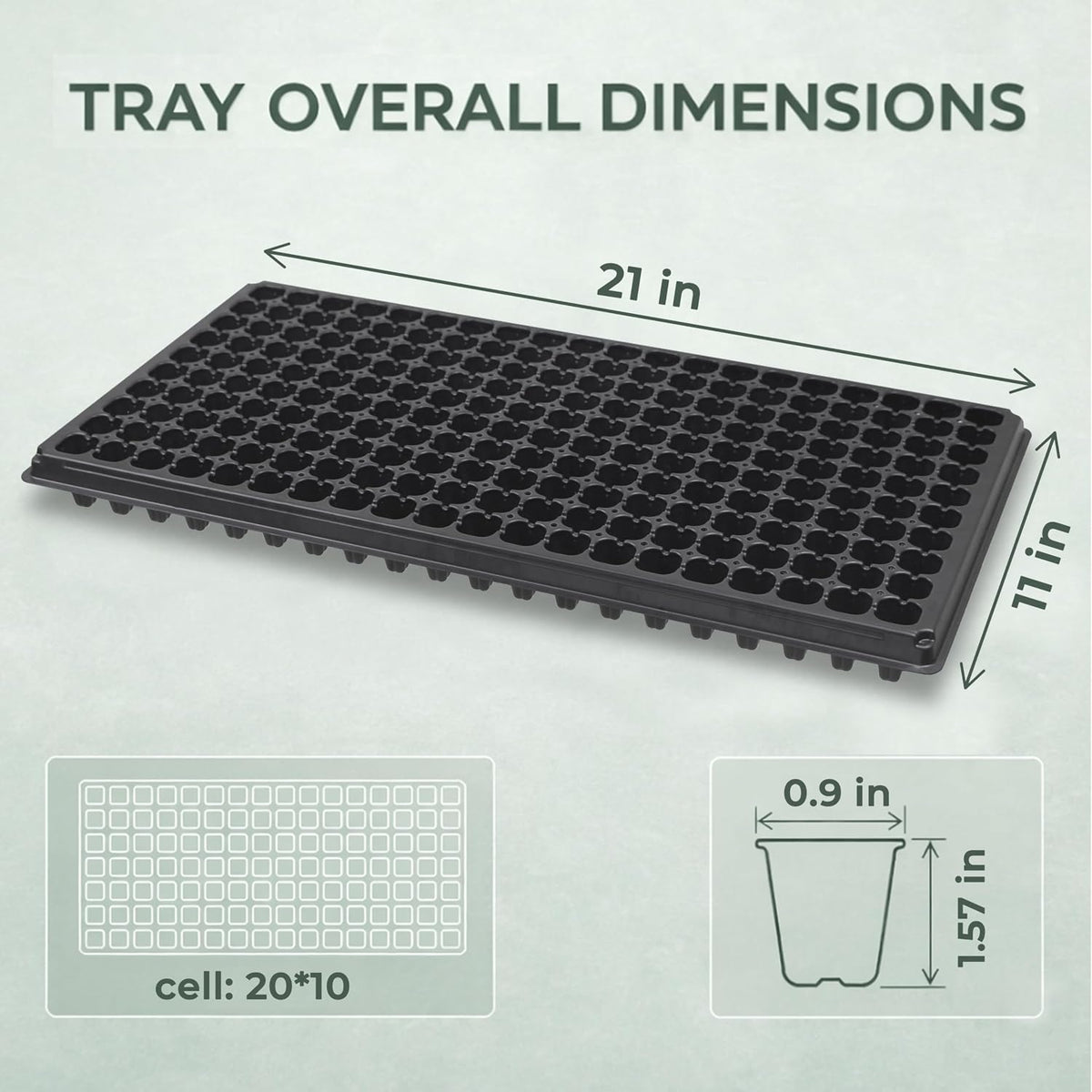 Gardzen 10 Pack 200 Cell Seed Starter Trays
