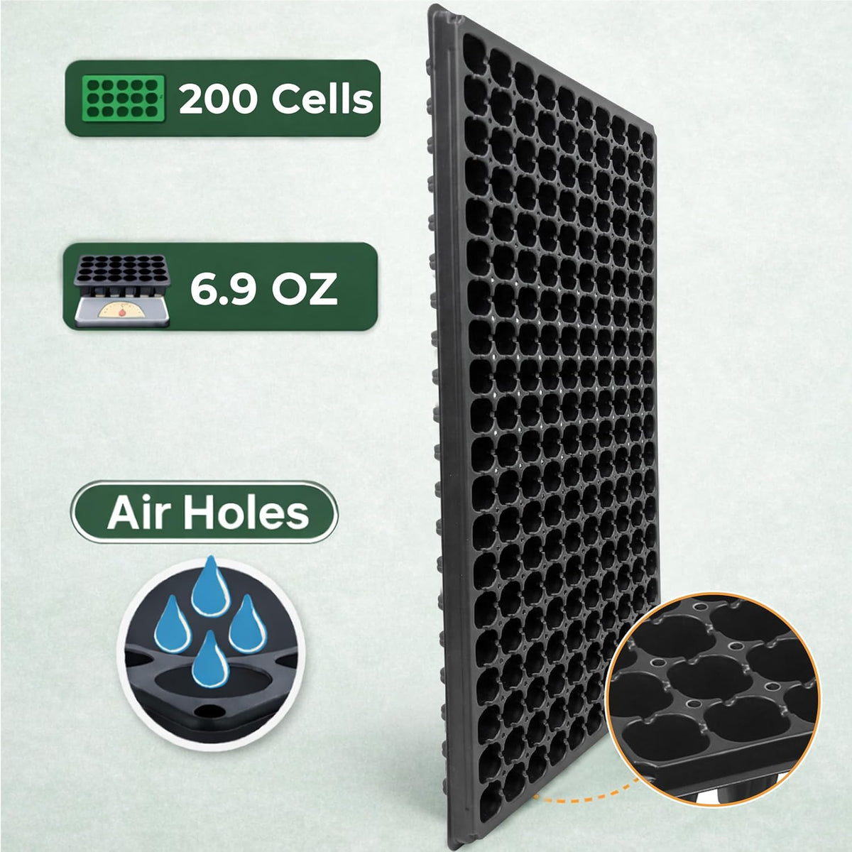 Gardzen 10 Pack 200 Cell Seed Starter Trays