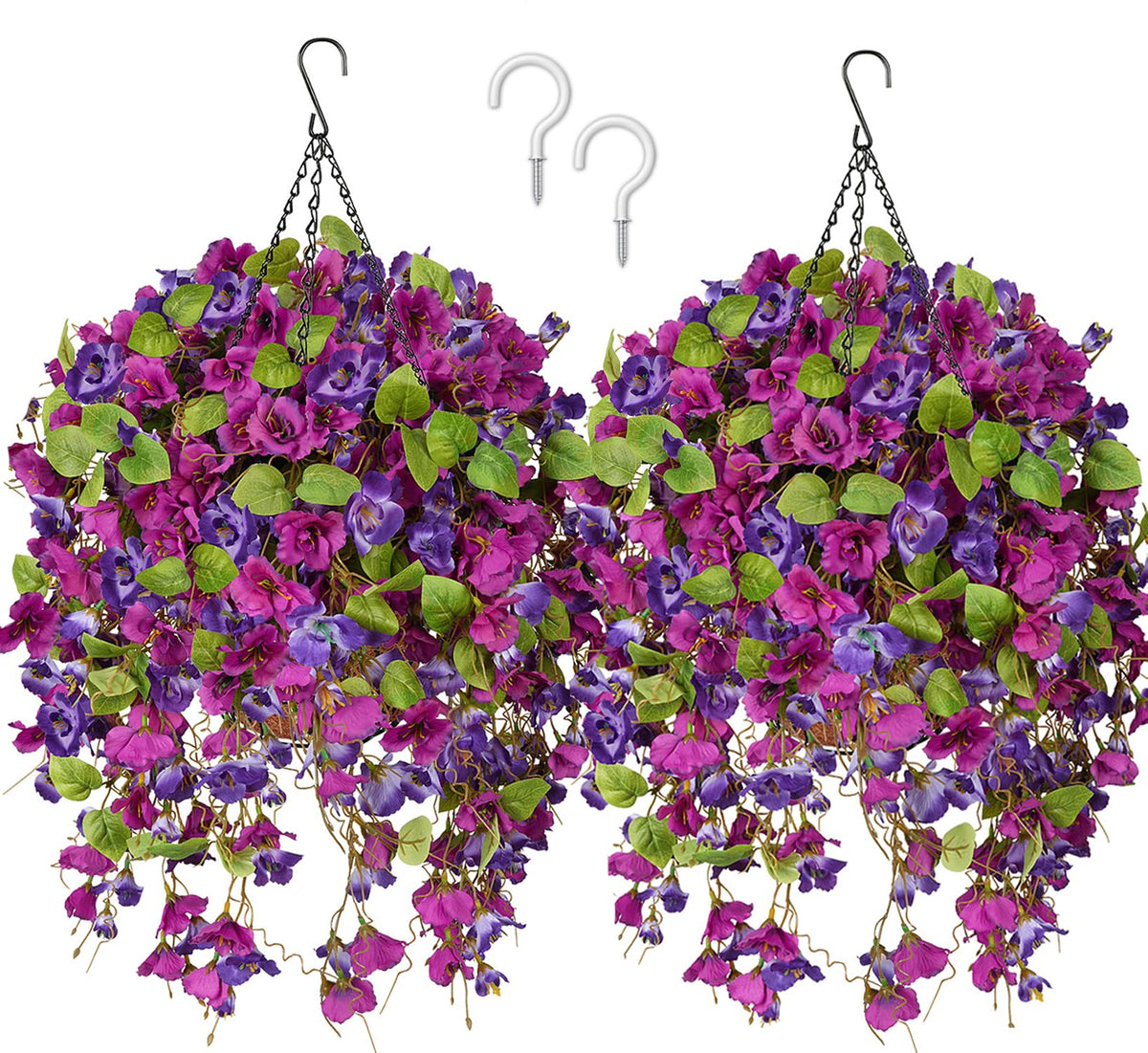 1PCS Fall Hanging Basket Artificial Mums for Outdoors Porch Decor