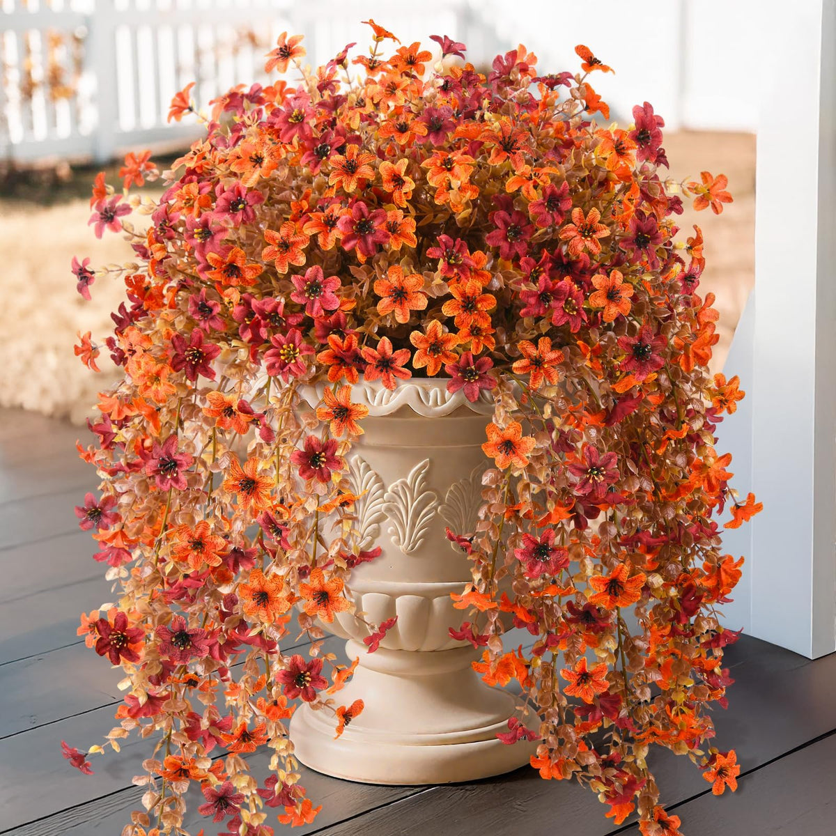 Artificial Fall Flowers for Decoration Fake Hanging Flowers Outdoors Decor