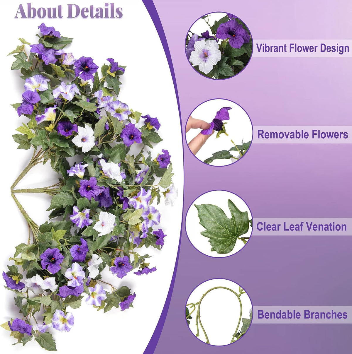 Ammyoo Artificial Hanging Fake Flowers with Basket Plants for Outdoor Decor